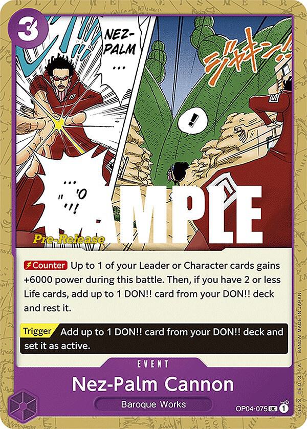 Nez-Palm Cannon OP04-075 (Kingdoms of Intrigue Pre-Release Cards) 