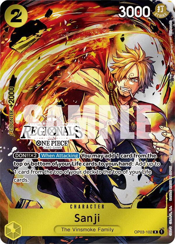 Sanji (Offline Regional 2024 Participant) OP03-102 (One Piece Promotion Cards)  - Foil