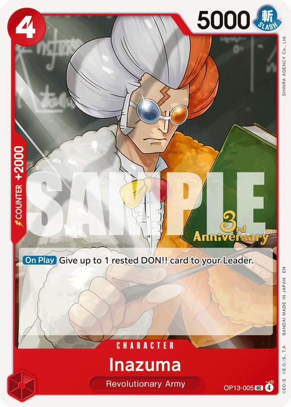 Inazuma OP13-005 (Carrying On His Will: 3rd Anniversary Tournament Cards) 