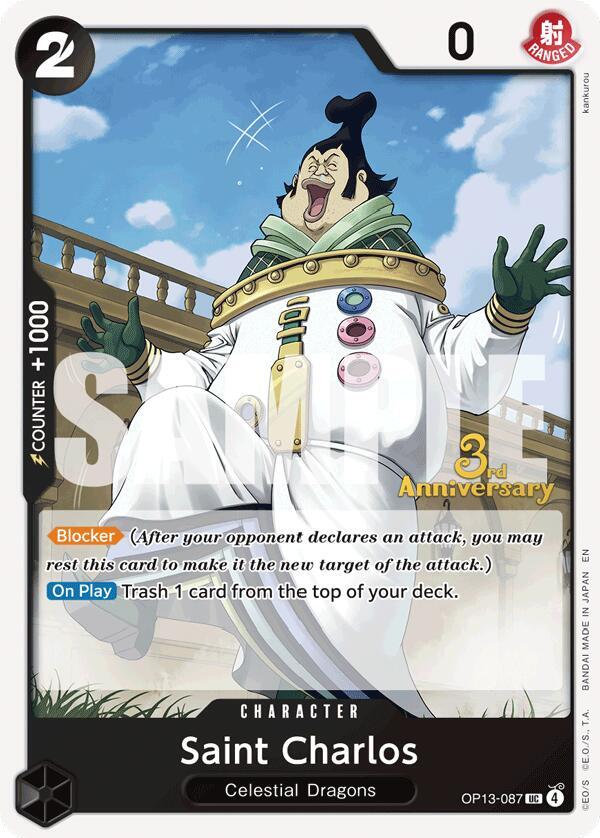 Saint Charlos OP13-087 (Carrying On His Will: 3rd Anniversary Tournament Cards) 