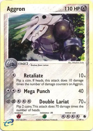 Aggron 1/109 (EX Ruby and Sapphire)  - Reverse Holofoil