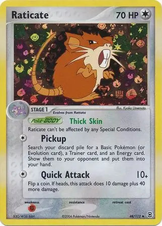 Raticate 48/112 (FireRed & LeafGreen)  - Reverse Holofoil