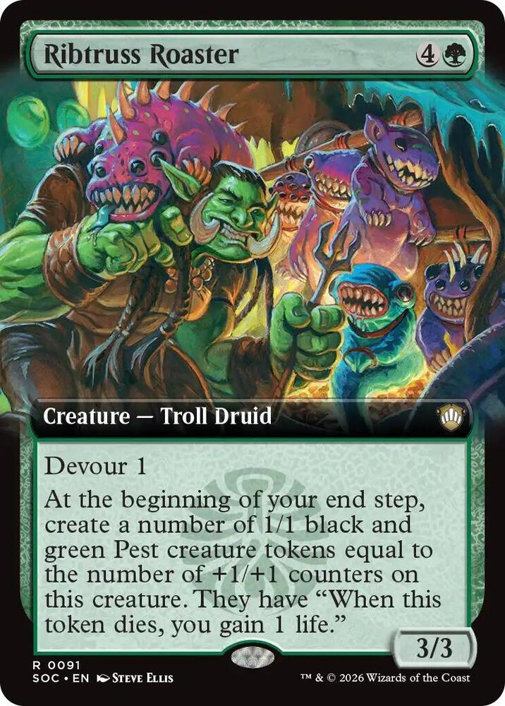 Ribtruss Roaster 91 (Commander: Secrets of Strixhaven)  - Extended Art