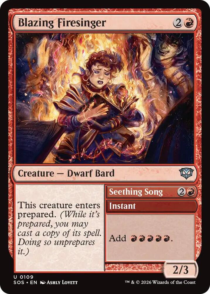 Blazing Firesinger // Seething Song 109 (Secrets of Strixhaven) 
