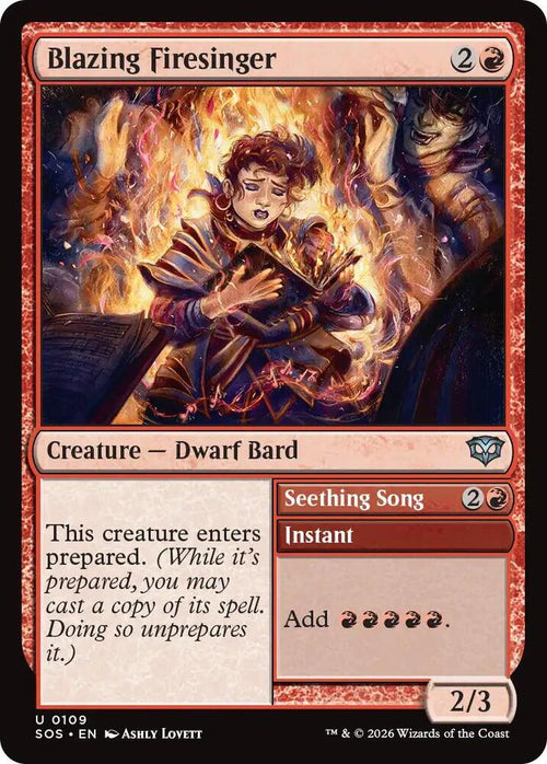 Blazing Firesinger // Seething Song 109 (Secrets of Strixhaven) 
