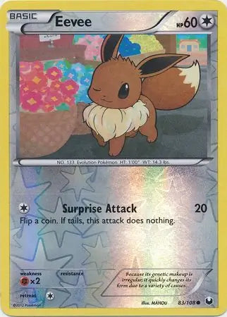 Eevee 83/108 (Dark Explorers)  - Reverse Holofoil