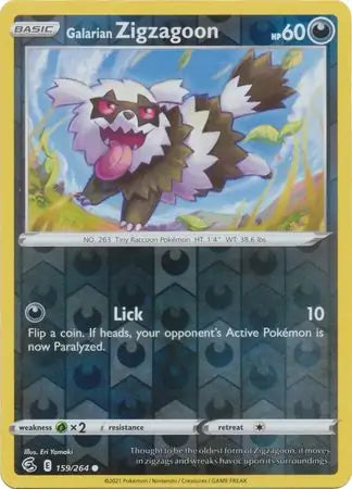 Galarian Zigzagoon 159/264 (SWSH08: Fusion Strike)  - Reverse Holofoil