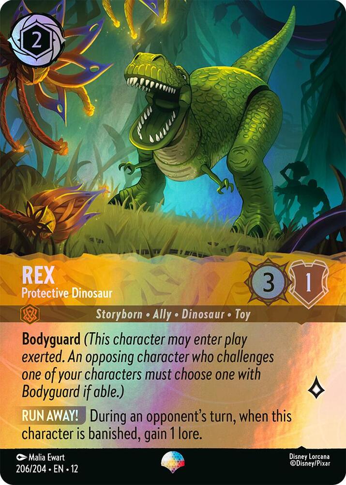 Rex, Protective Dinosaur 206/204 (Wilds Unknown)  - Rainbow Foil