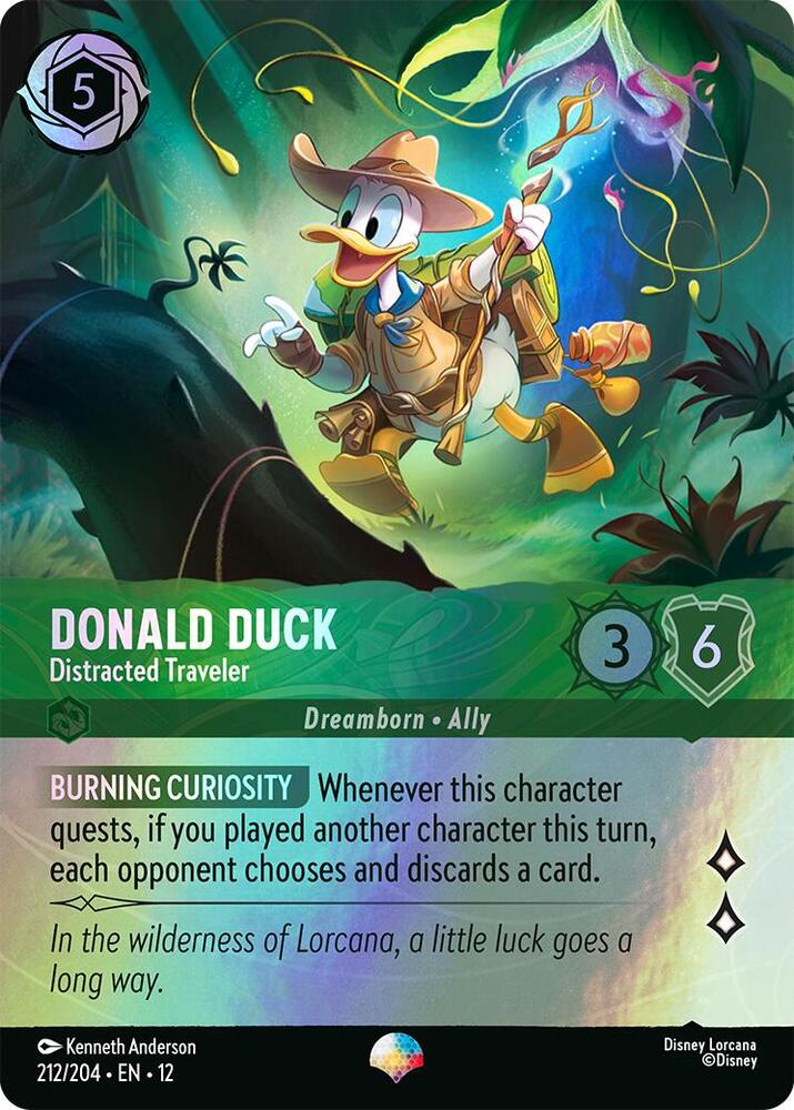 Donald Duck, Distracted Traveler 212/204 (Wilds Unknown)  - Rainbow Foil