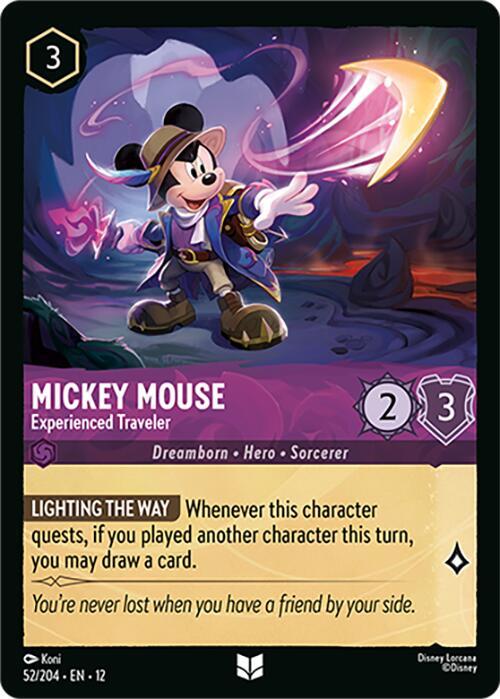 Mickey Mouse, Experienced Traveler 52/204 (Wilds Unknown)  - Cold Foil