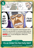 Its an Order! Do Not Defy Me!! OP15-038 (Adventure on Kami's Island)  - Foil