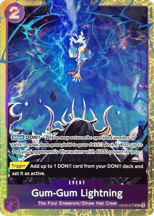 Gum-Gum Lightning OP09-077 (One Piece Promotion Cards)  - Alternate Art Foil
