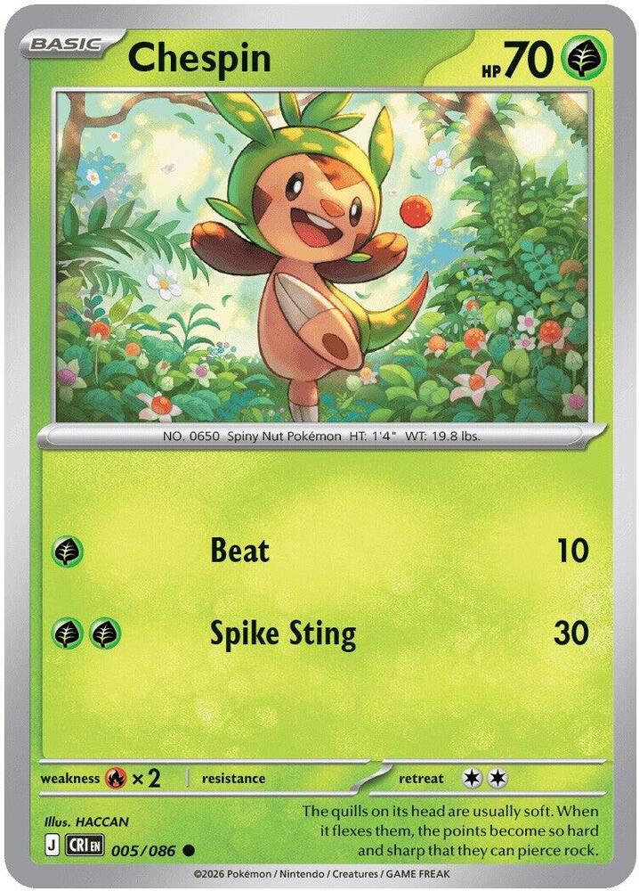 Chespin 005/086 (ME04: Chaos Rising) 