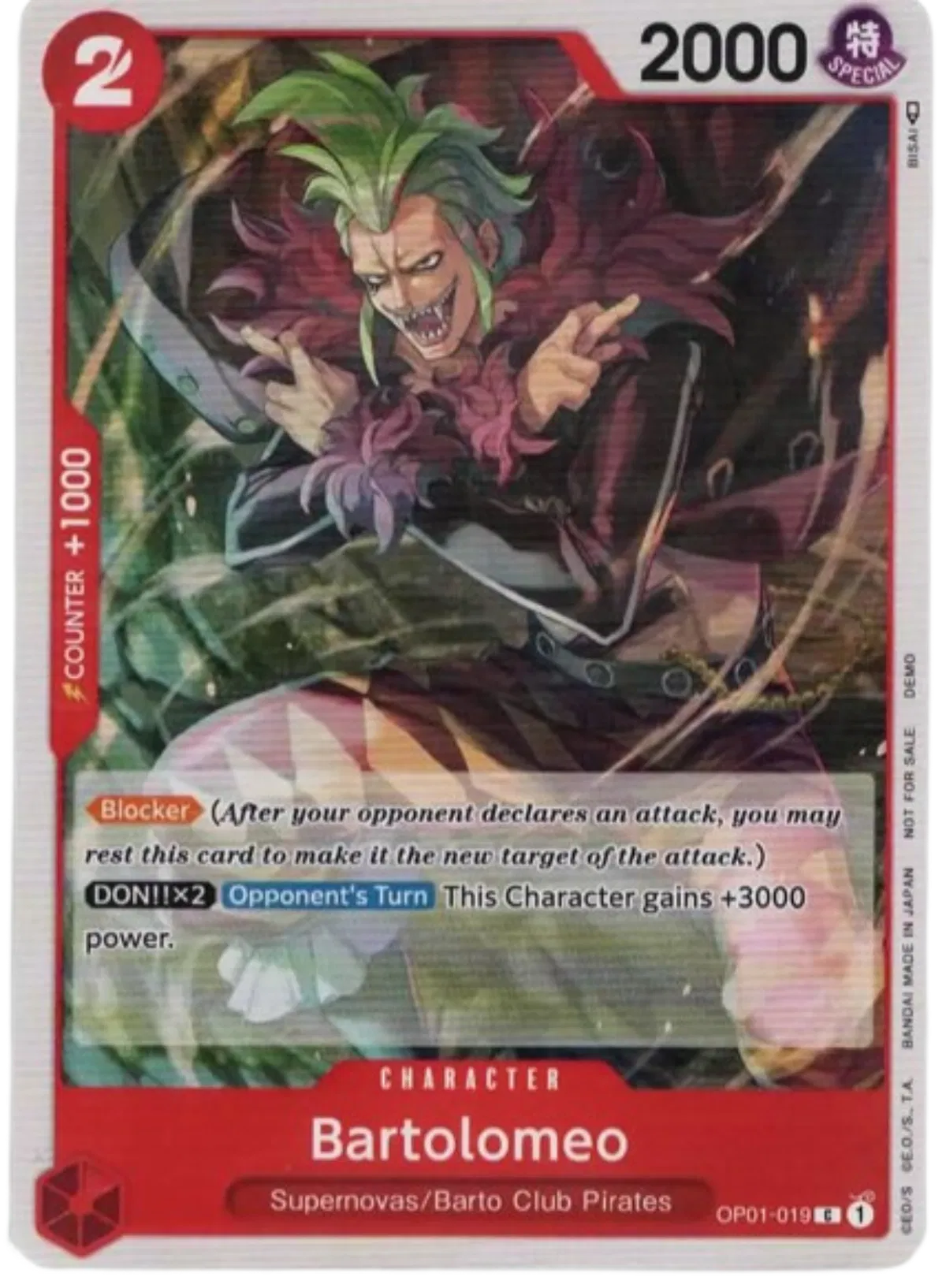 Bartolomeo OP01-019 (One Piece Demo Deck Cards) 