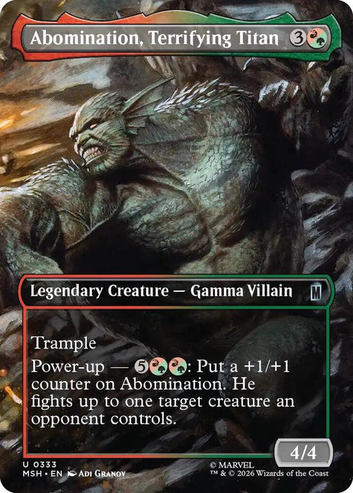 Abomination Terrifying Titan Borderless 333 (Marvel Super Heroes)  - Borderless Foil