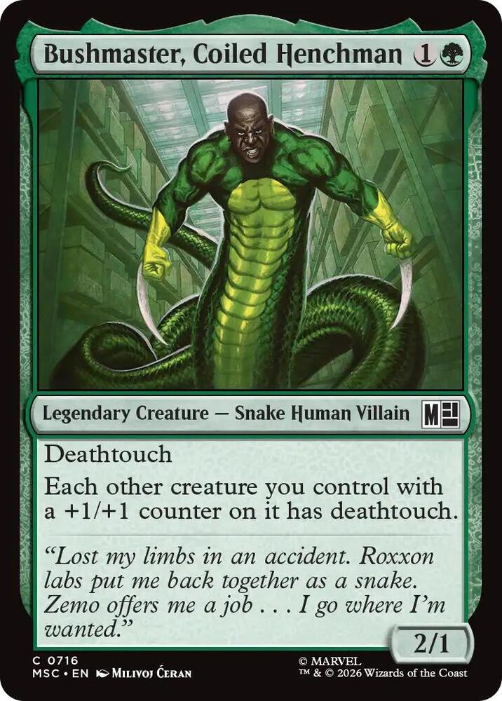 Bushmaster Coiled Henchman 716 (Commander: Marvel Super Heroes)  - Foil
