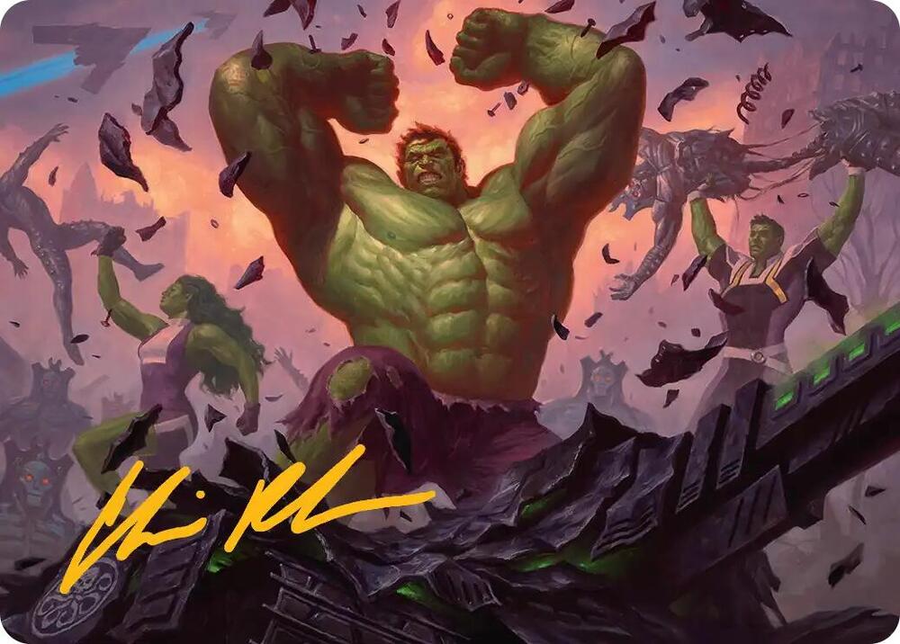 HULK SMASH Art Card Gold Stamped Signature 10 (Art Series: Marvel Super Heroes) 