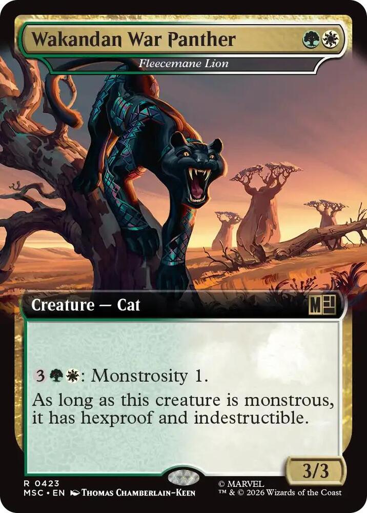 Wakandan War Panther - Fleecemane Lion 423 (Commander: Marvel Super Heroes)  - Extended Art