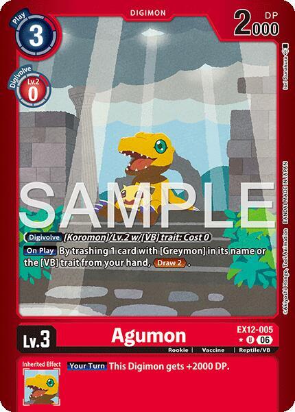 Agumon Limited Foil EX12-005 U (Digital World Shambala)  - Foil