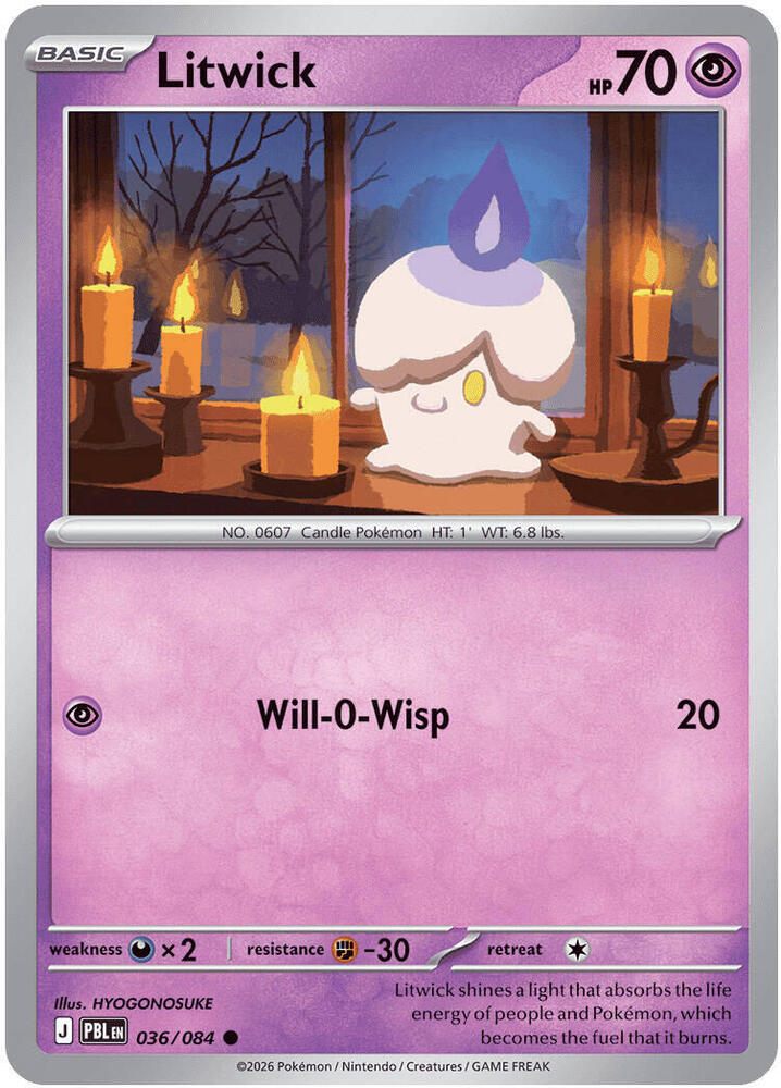 Litwick 036/084 (ME05: Pitch Black)  - Reverse Holofoil
