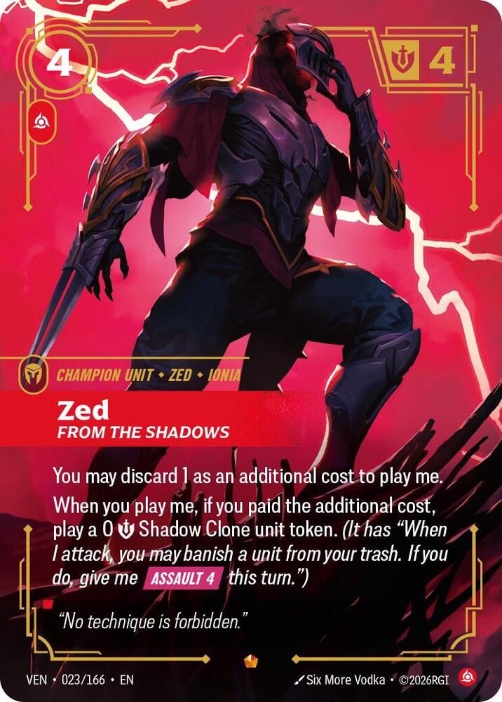 Zed - From the Shadows 023/166 (Vendetta)  - Foil