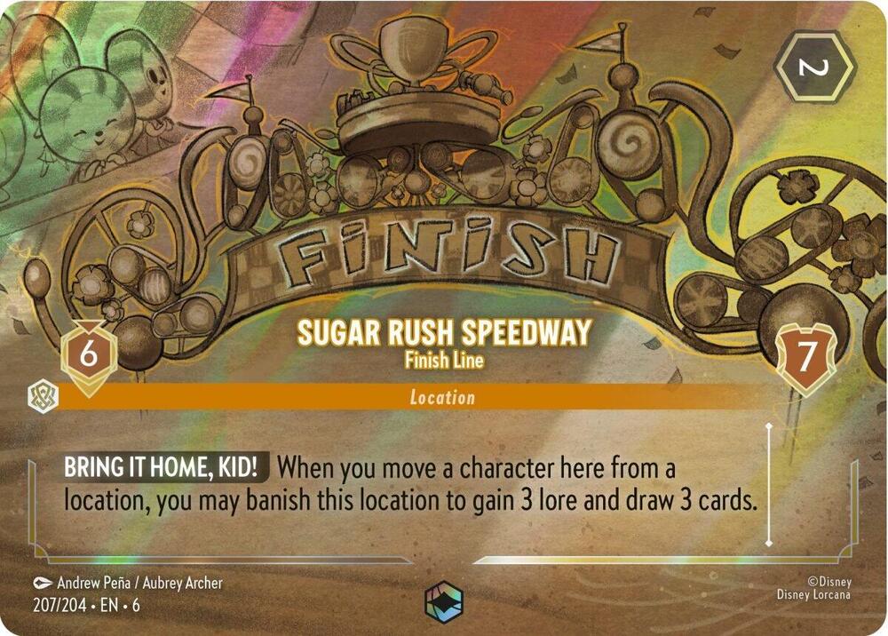 Sugar Rush Speedway, Finish Line 207/204 (Azurite Sea)  - Holofoil
