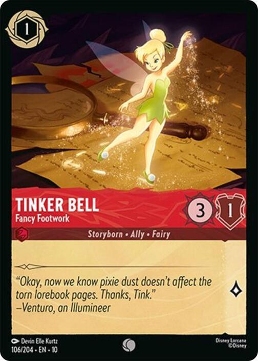 Tinker Bell, Fancy Footwork 106/204 (Whispers in the Well)  - Cold Foil