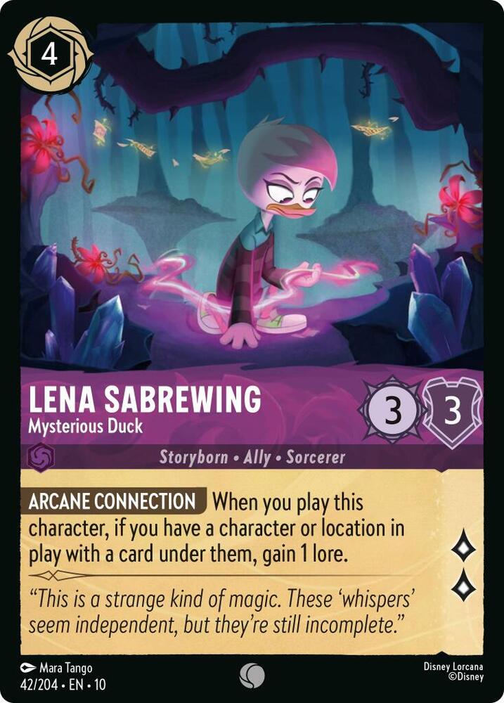 Lena Sabrewing, Mysterious Duck 42/204 (Whispers in the Well)  - Cold Foil