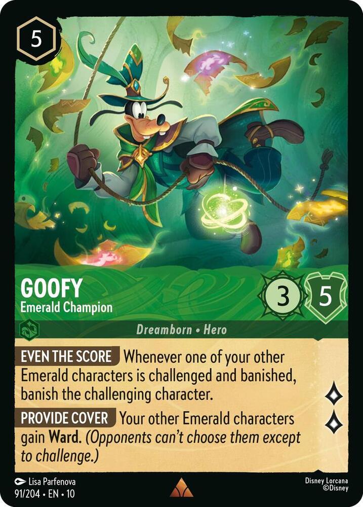 Goofy, Emerald Champion 91/204 (Whispers in the Well)  - Cold Foil
