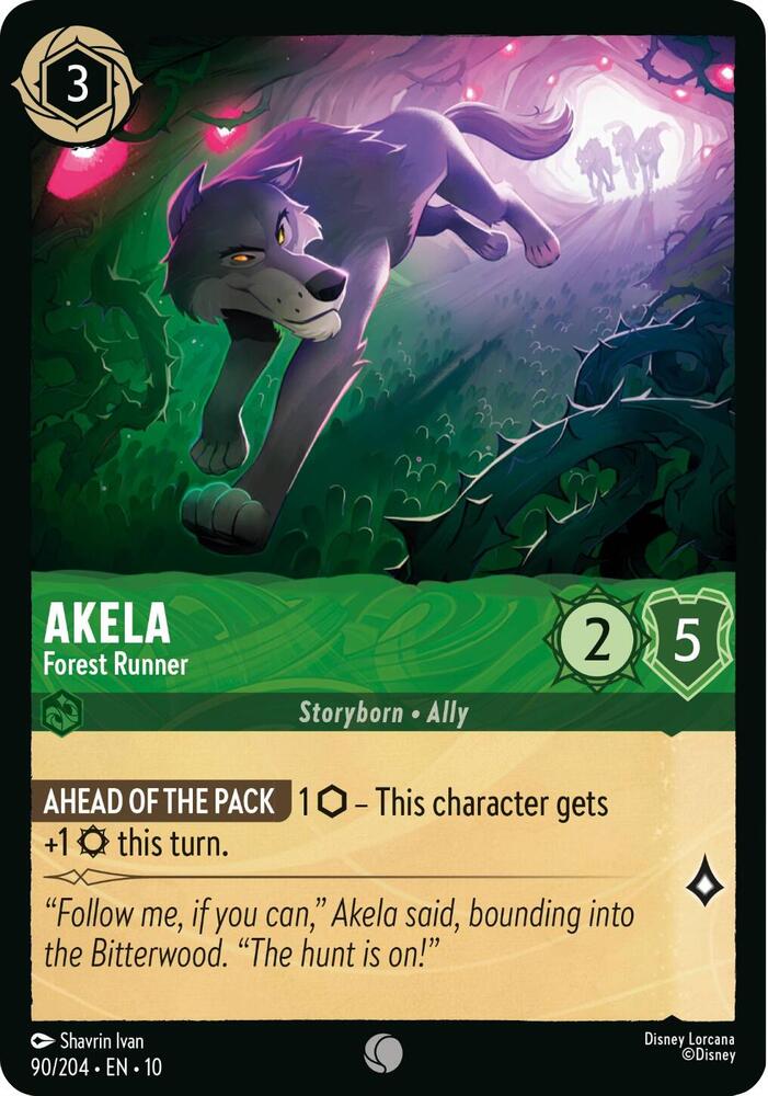 Akela, Forest Runner 90/204 (Whispers in the Well)  - Cold Foil