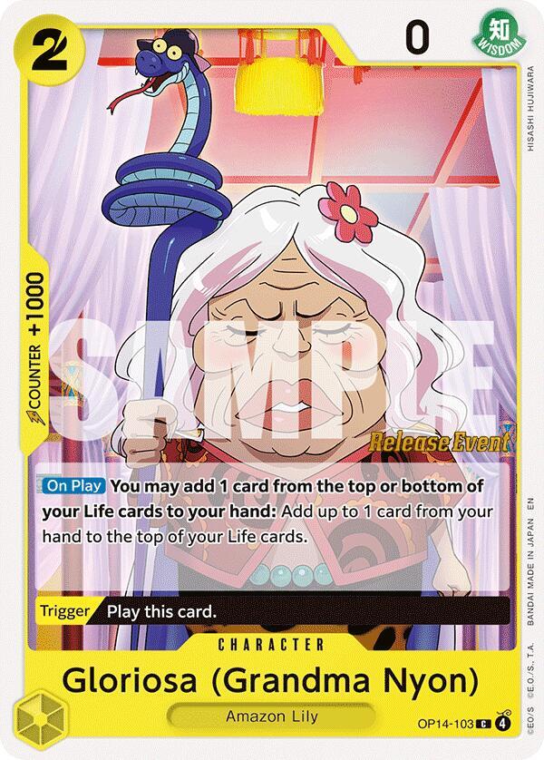 Gloriosa (Grandma Nyon) OP14-103 (The Azure Sea's Seven Release Event Cards) 