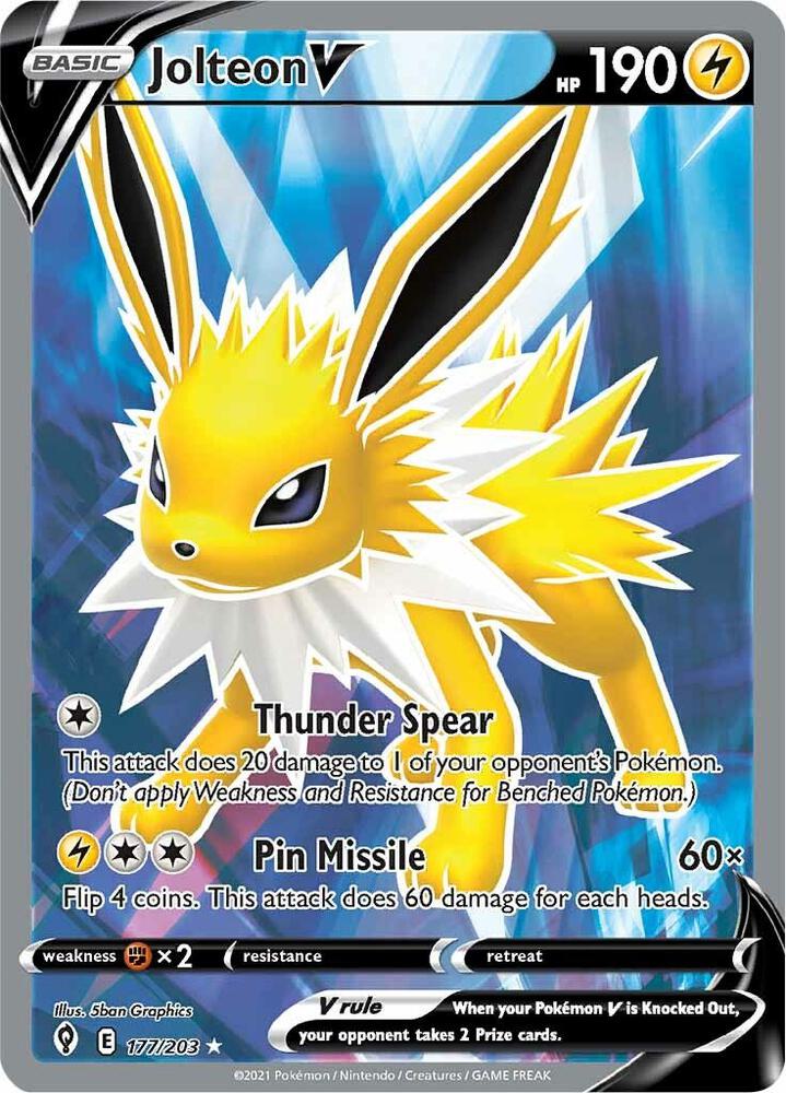 Jolteon V 177/203 (SWSH07: Evolving Skies)  - Holofoil