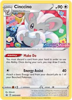 Cinccino Prerelease SWSH009 (SWSH: Sword & Shield Promo Cards)  - Holofoil