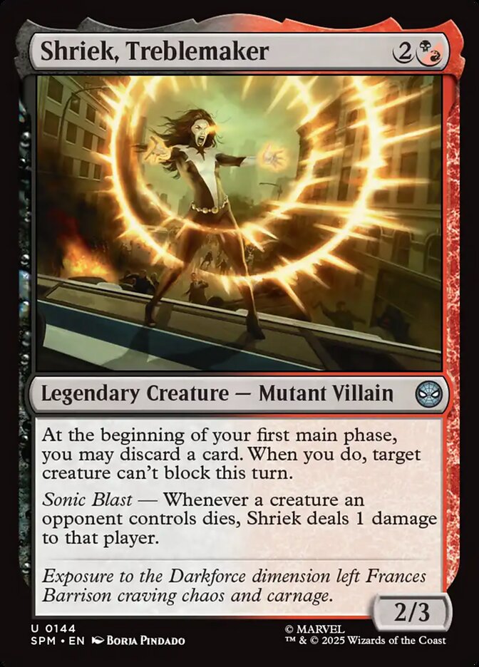 Shriek, Treblemaker 144/198 (Marvel's Spider-Man)  - Foil
