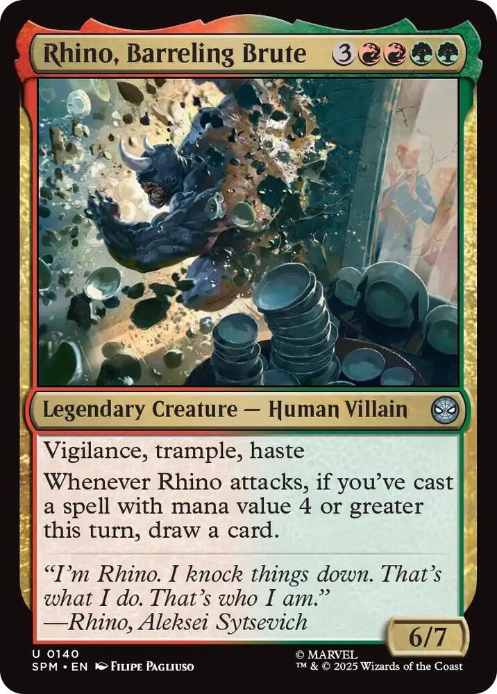 Rhino, Barreling Brute 140/198 (Marvel's Spider-Man)  - Foil