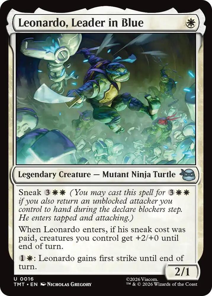 Leonardo, Leader in Blue 16/190 (Teenage Mutant Ninja Turtles) 