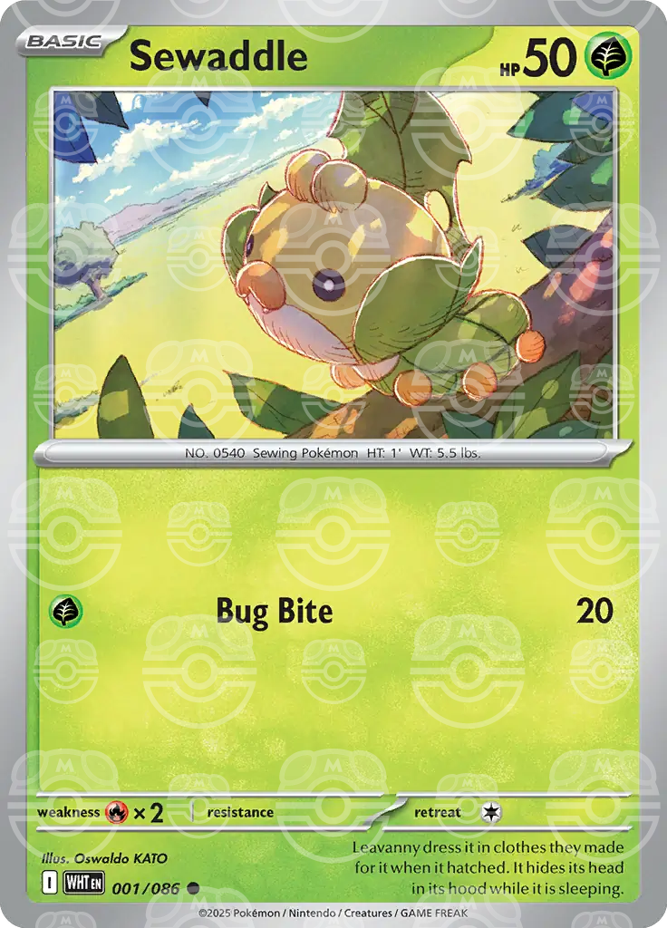 Sewaddle 001/086 (SV: White Flare)  - Master Ball Holofoil