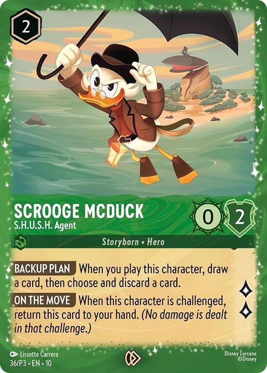 Scrooge McDuck, SHUSH Agent 36 (Disney Lorcana Promo Cards)  - Cold Foil
