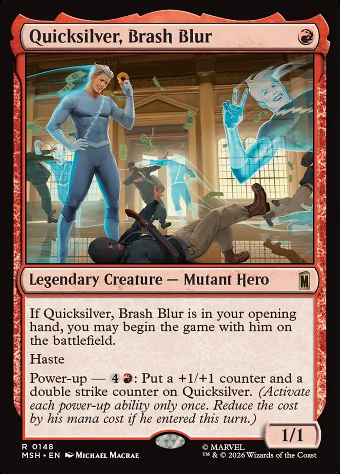 Quicksilver, Brash Blur 148/303 (Marvel Super Heroes)  - Foil