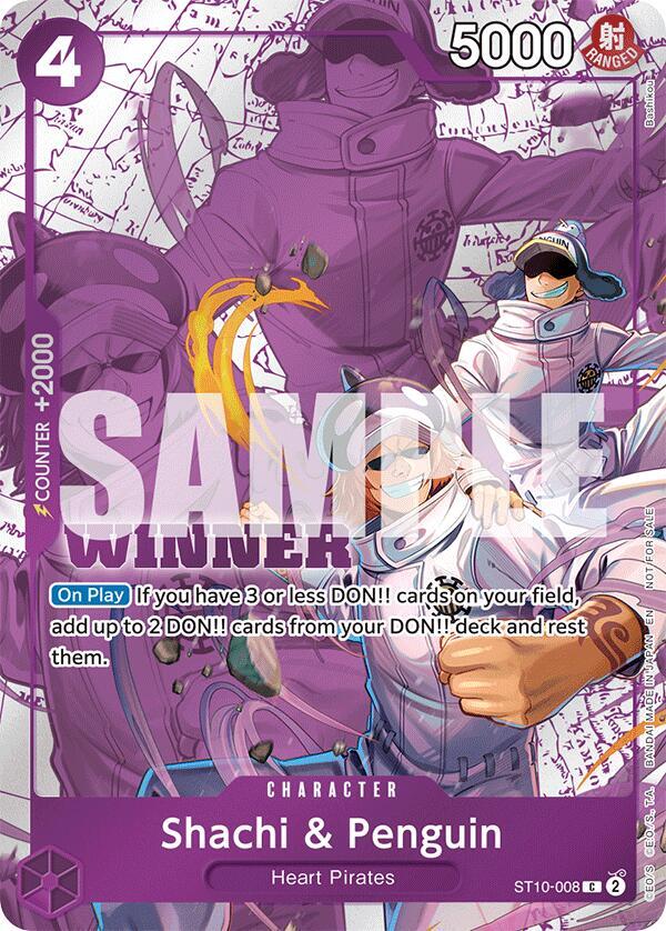 Shachi & Penguin (Winner Pack 2025 Vol.4) ST10-008 (One Piece Promotion Cards)  - Foil