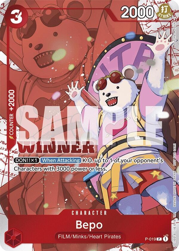 Bepo (Winner Pack Vol.7) P-019 (One Piece Promotion Cards)  - Foil