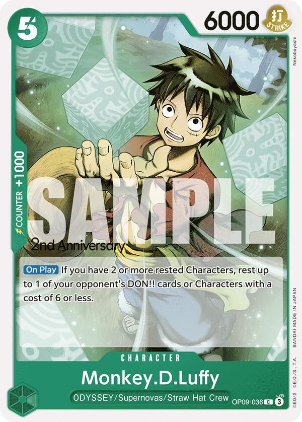 Monkey.D.Luffy OP09-036 (Emperors in the New World: 2nd Anniversary Tournament Cards) 