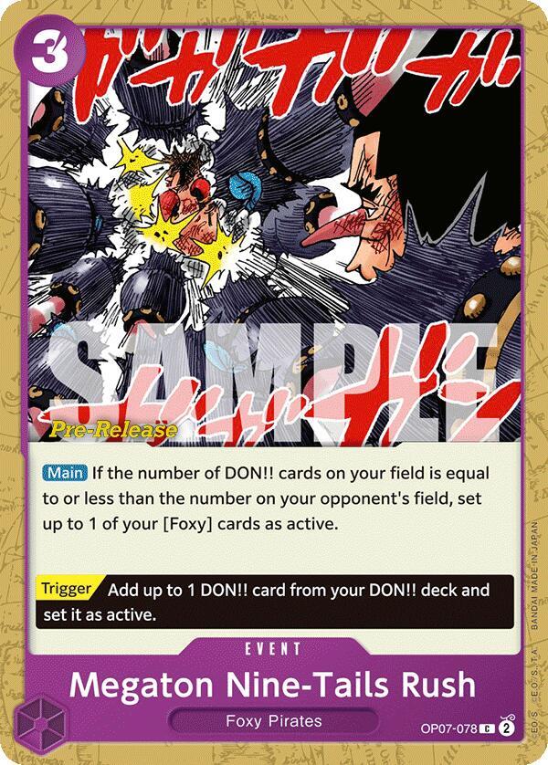 Megaton Nine-Tails Rush OP07-078 (500 Years in the Future Pre-Release Cards) 