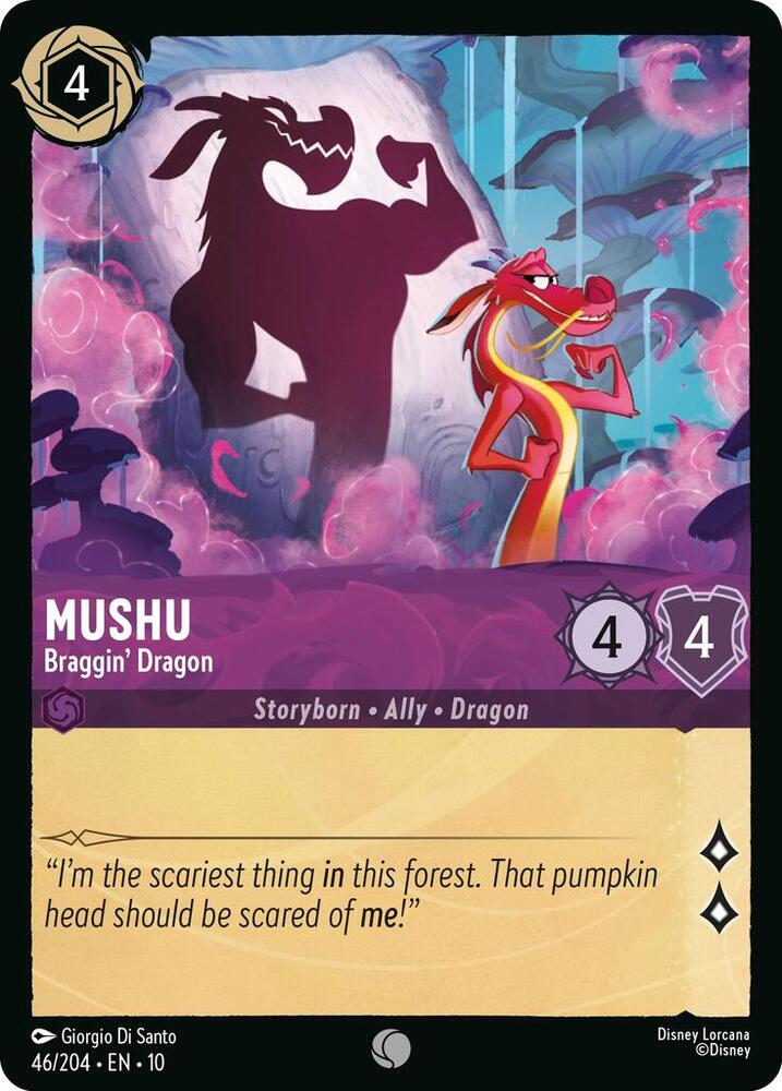 Mushu, Braggin' Dragon 46/204 (Whispers in the Well)  - Cold Foil