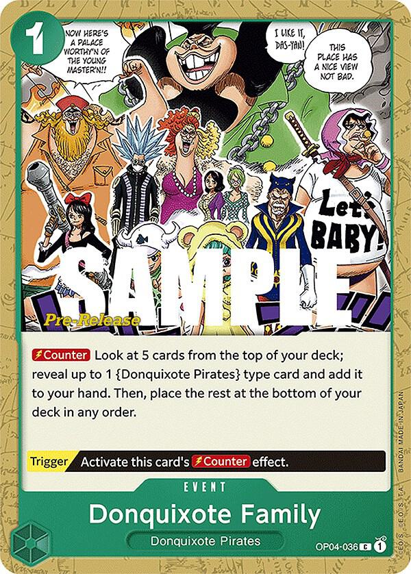 Donquixote Family OP04-036 (Kingdoms of Intrigue Pre-Release Cards) 