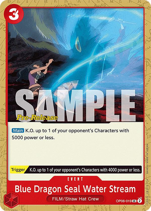 Blue Dragon Seal Water Stream OP06-019 (Wings of the Captain Pre-Release Cards) 