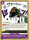 Weakness...Is an Unforgivable Sin. OP04-076 (Kingdoms of Intrigue Pre-Release Cards) 