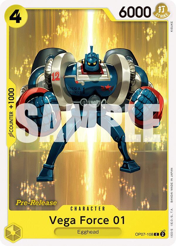 Vega Force 01 OP07-108 (500 Years in the Future Pre-Release Cards) 