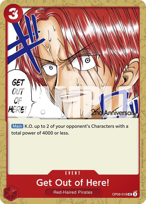 Get Out of Here! OP09-018 (Emperors in the New World: 2nd Anniversary Tournament Cards) 