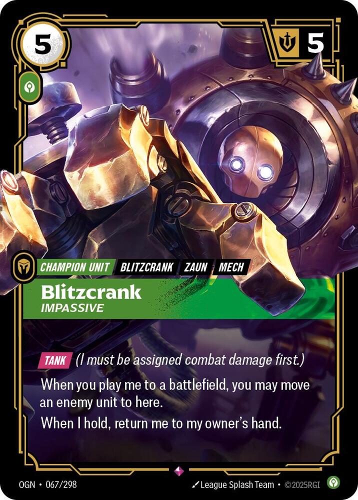 Blitzcrank - Impassive 67/298 (Origins)  - Foil